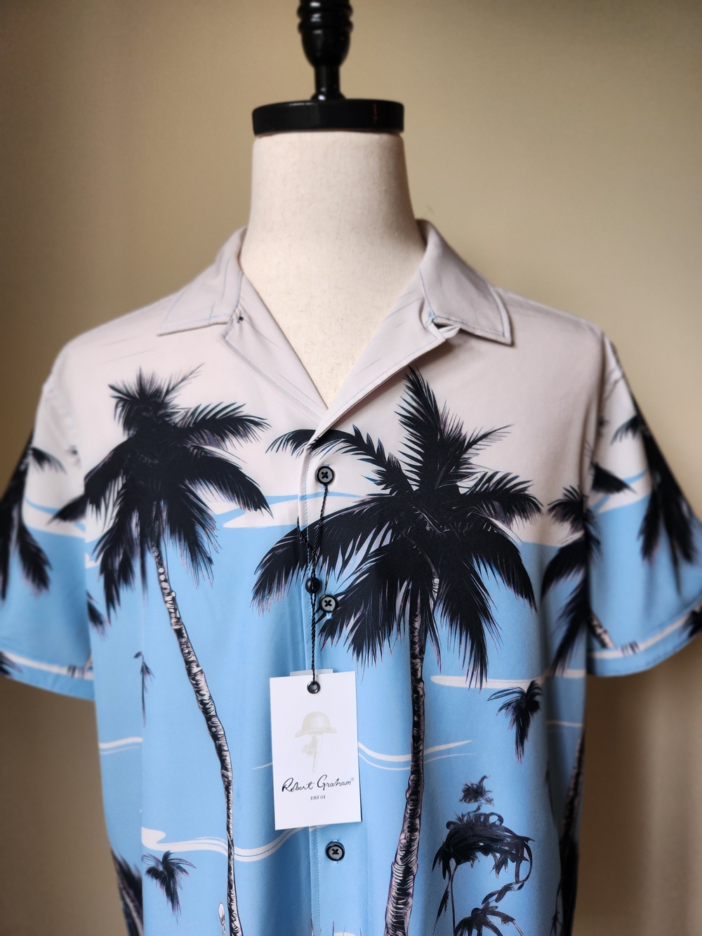 Robert Graham NWT Sunburn Sonata Skeleton Palm Tree Camp Shirt Mens Size Large